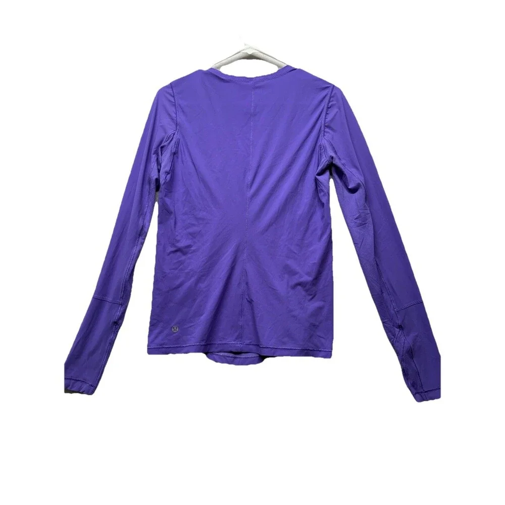 Lululemon Runbeam Long Sleeve Women’s 6  Shirt Power Purple Yoga Thumbholes Gym - Picture 2 of 4